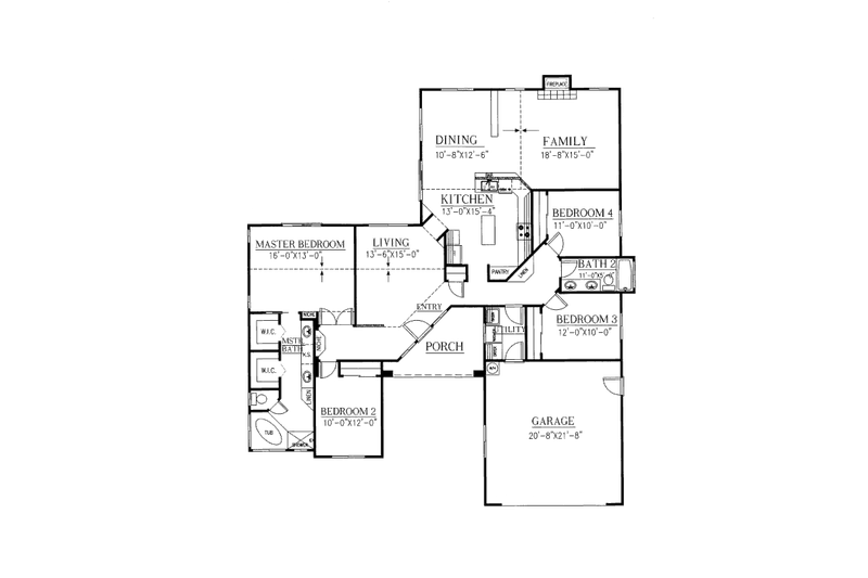 Dream House Plan - Floor Plan - Main Floor for Country House Plan #437-24 - 4 bed, 2 bath