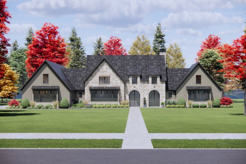 Architectural House Design - Exterior - Front Elevation 4 for Tudor House Plan #1096-19 - 4 bed, 4.5 bath