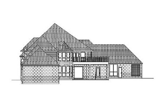 Exterior - Rear Elevation for European House Plan #84-434 - 4 bed, 4 bath