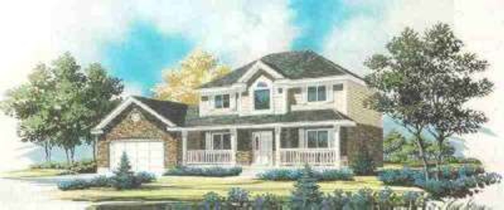 Exterior - Front Elevation 2 for Traditional House Plan #308-210 - 3 bed, 2.5 bath