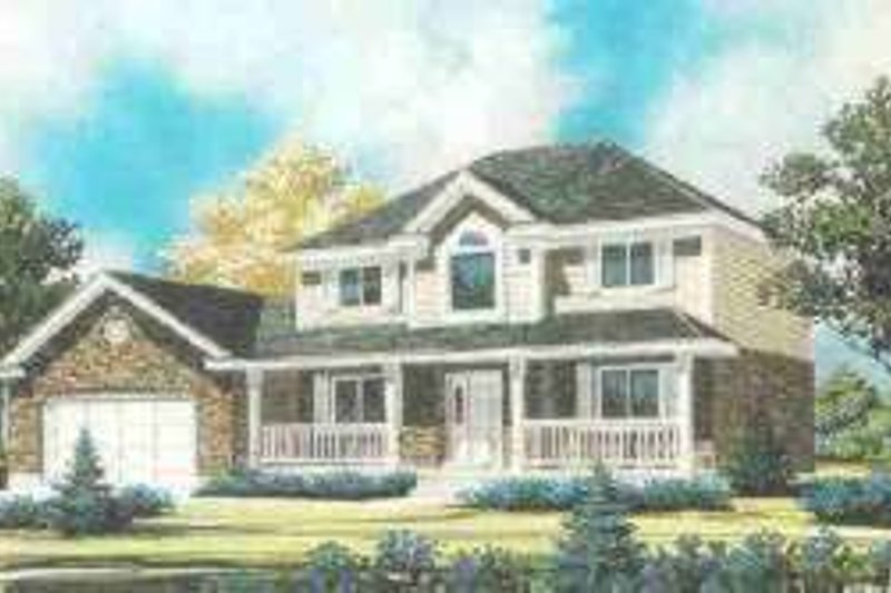 Exterior - Front Elevation 2 for Traditional House Plan #308-210 - 3 bed, 2.5 bath