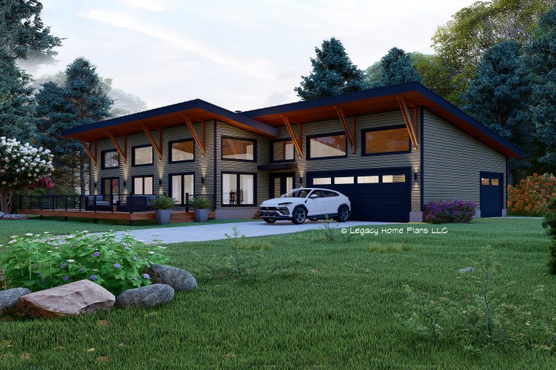 Home Plan - Modern Exterior - Front Elevation Plan #932-933