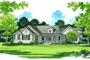 Exterior - Front Elevation 3 for Country House Plan #72-122 - 3 bed, 2 bath