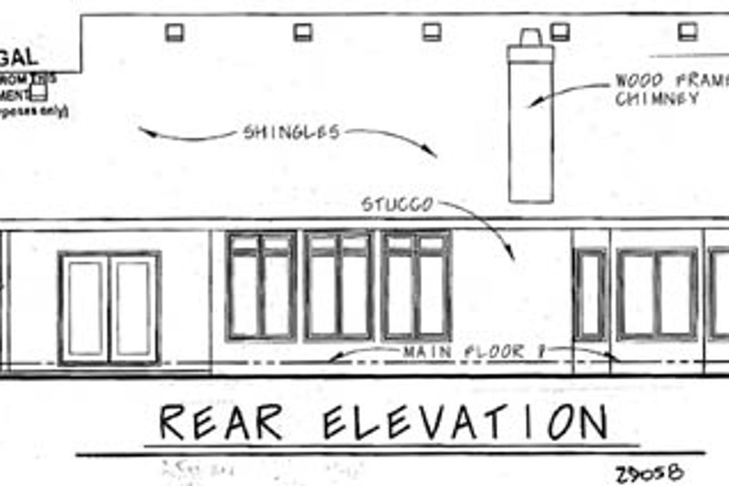 Home Plan - Exterior - Rear Elevation for Traditional House Plan #20-1603 - 2 bed, 2 bath