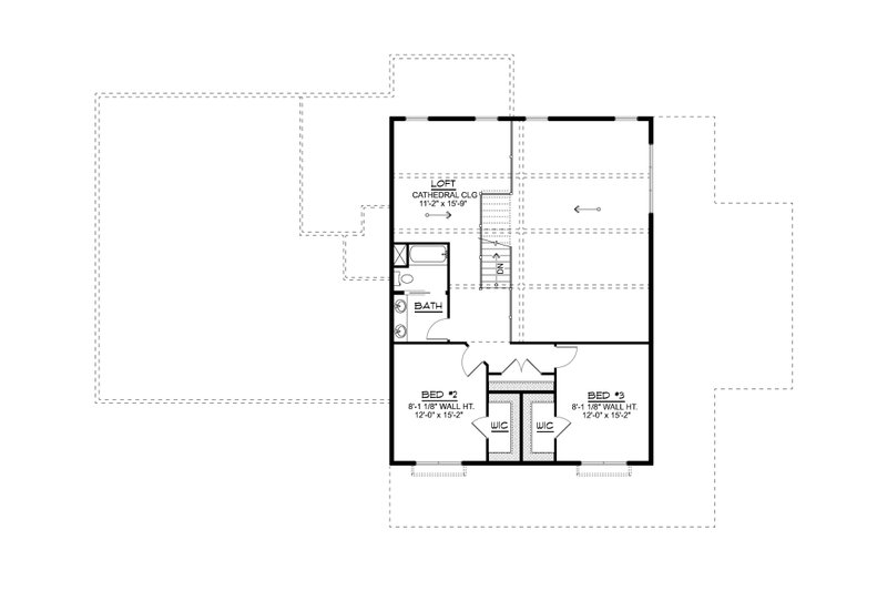 House Blueprint - Floor Plan - Upper Floor for Barndominium House Plan #1064-401 - 3 bed, 3 bath
