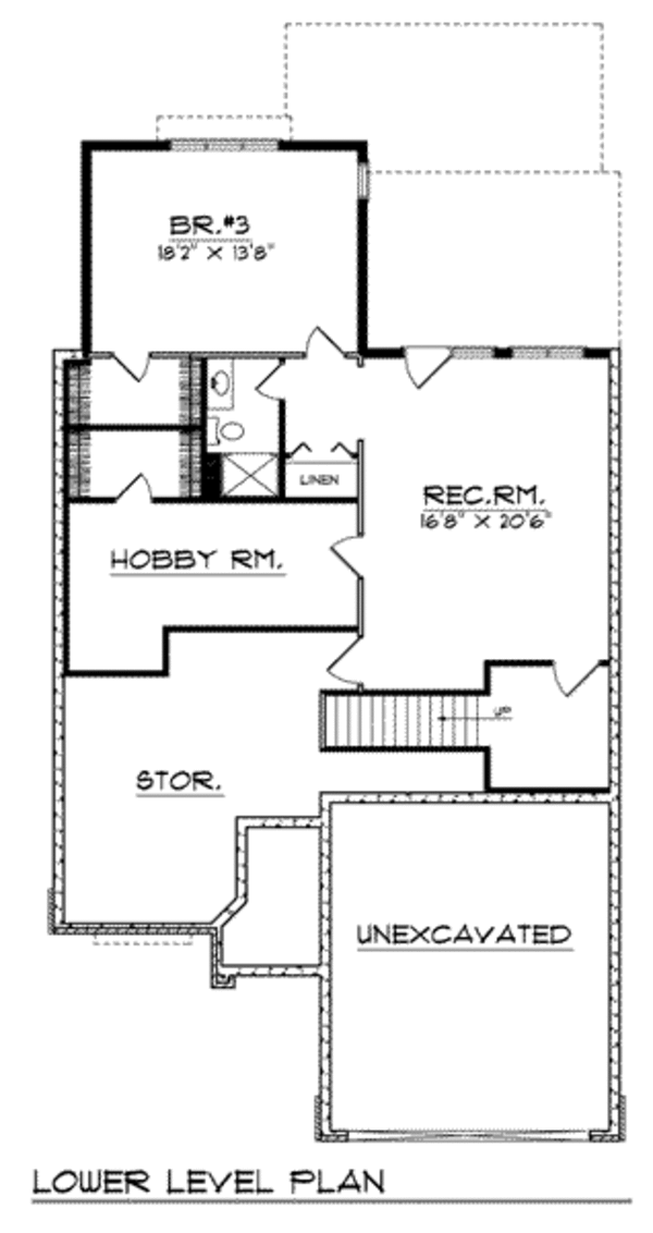 Home Plan - Ranch Floor Plan - Lower Floor Plan #70-774