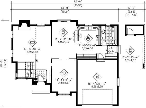 House Plan Design - European Floor Plan - Main Floor Plan #25-2129
