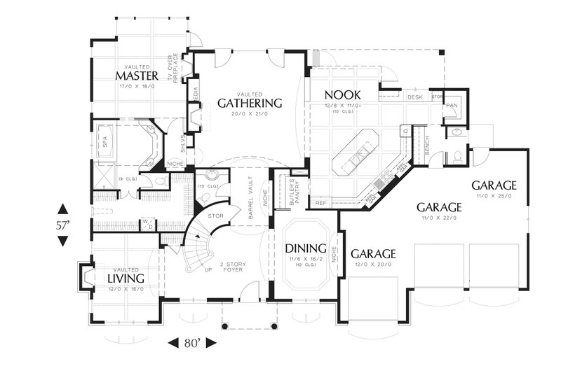 Home Plan - Floor Plan - Main Floor for European House Plan #48-618 - 4 bed, 3.5 bath