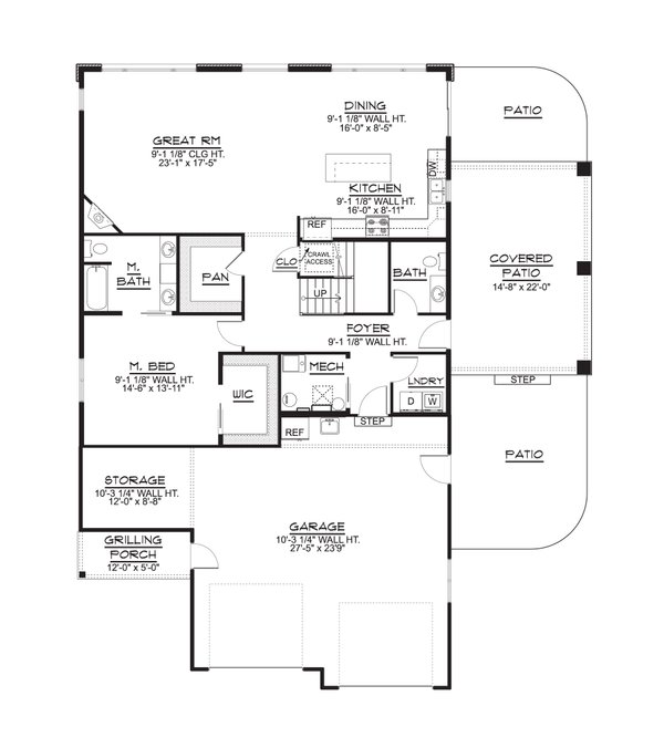 House Design - Craftsman Floor Plan - Main Floor Plan #1064-145