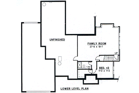 Floor Plan - Lower Floor for Traditional House Plan #67-249 - 3 bed, 3 bath