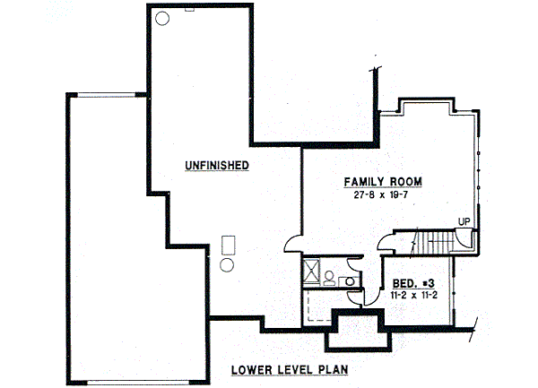 Traditional Floor Plan - Lower Floor Plan #67-249