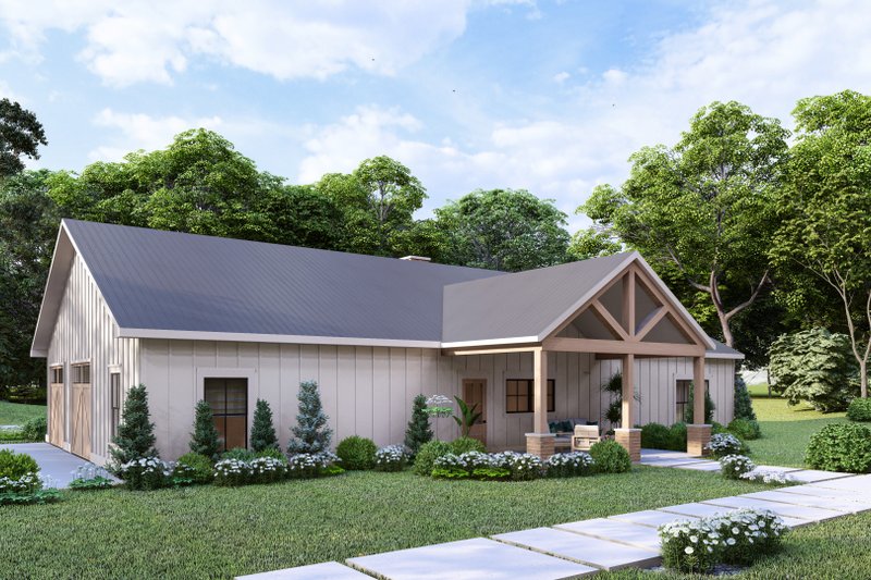 Architectural House Design - Exterior - Rear Elevation for Barndominium House Plan #1117-8 - 3 bed, 2.5 bath