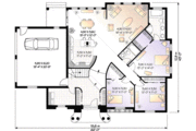 European Style House Plan - 3 Beds 2 Baths 1736 Sq/Ft Plan #23-127 