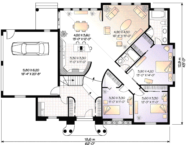 House Design - European Floor Plan - Main Floor Plan #23-127