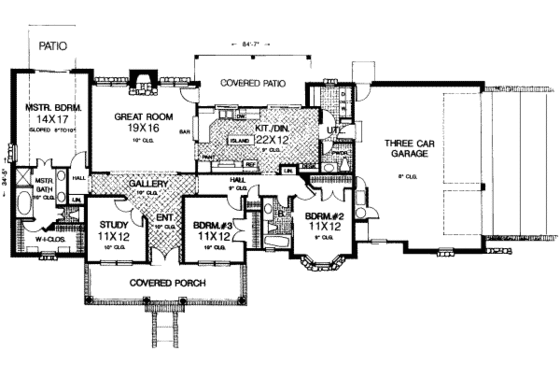 Floor Plan - Main Floor for Country House Plan #310-166 - 4 bed, 2.5 bath