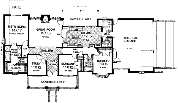 Country Floor Plan - Main Floor Plan #310-166