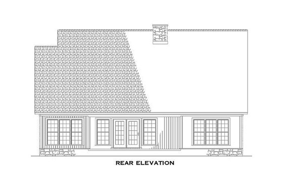 Traditional design with Craftsman details rear elevation 