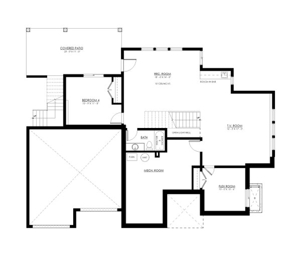 Farmhouse Floor Plan - Lower Floor Plan #1114-71