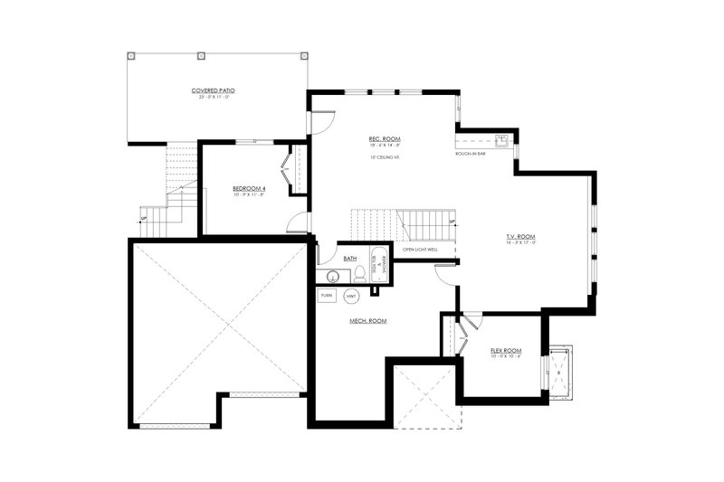 Dream House Plan - Floor Plan - Lower Floor for Farmhouse House Plan #1114-71 - 4 bed, 3.5 bath