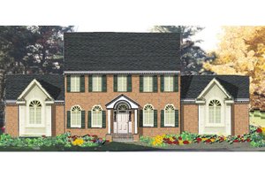 Colonial Exterior - Front Elevation Plan #3-184