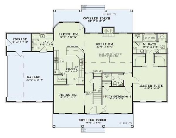 House Blueprint - Country Floor Plan - Main Floor Plan #17-205