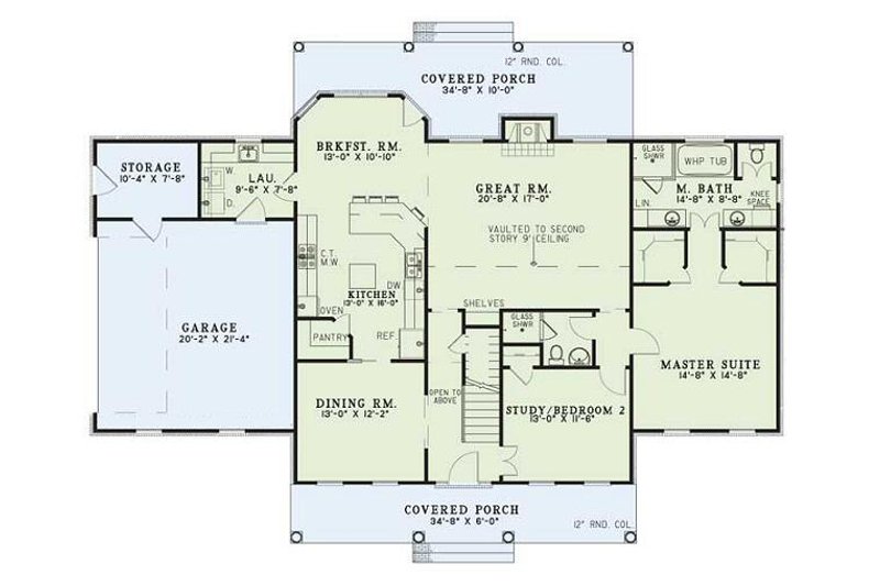 House Plan Design - Floor Plan - Main Floor for Country House Plan #17-205 - 5 bed, 3 bath