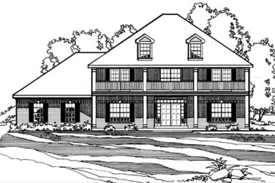 Exterior - Front Elevation for Southern House Plan #31-131 - 3 bed, 3 bath