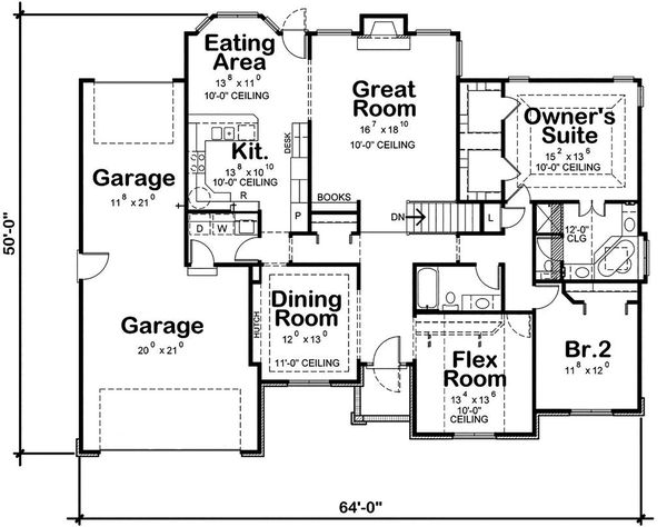 Dream House Plan - Traditional Floor Plan - Main Floor Plan #20-2419