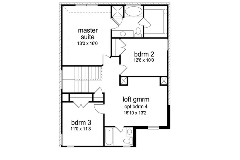 Home Plan - Floor Plan - Upper Floor for Traditional House Plan #84-554 - 3 bed, 2.5 bath