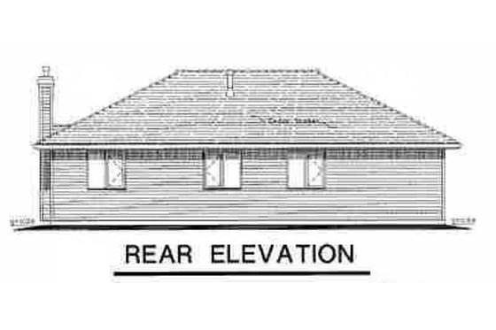 Exterior - Rear Elevation for Traditional House Plan #18-1018 - 4 bed, 2 bath