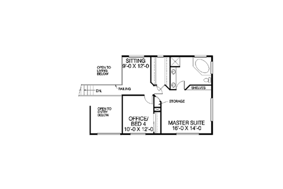 Floor Plan - Upper Floor for Traditional House Plan #60-170 - 6 bed, 4 bath