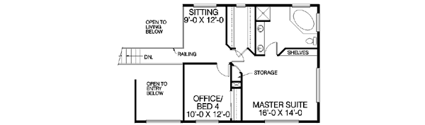 Traditional Floor Plan - Upper Floor Plan #60-170