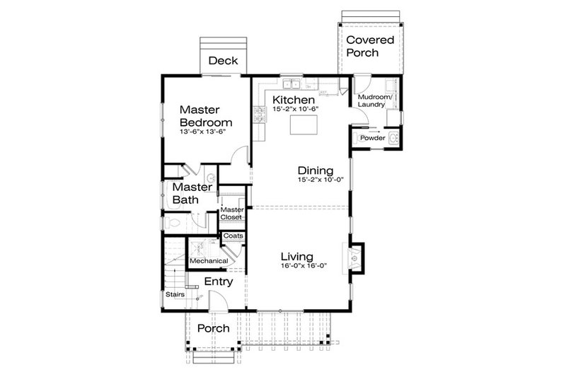 Home Plan - Floor Plan - Main Floor for Craftsman House Plan #434-13 - 3 bed, 2.5 bath