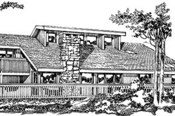 Exterior - Front Elevation House Plan #47-179 - 3 bed, 2 bath