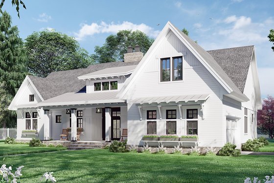 Exterior - Front Elevation 4 for Farmhouse House Plan #51-1170 - 3 bed, 2.5 bath