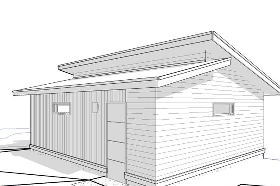 Exterior - Rear Elevation 1 for Modern House Plan #895-174, 0 bath