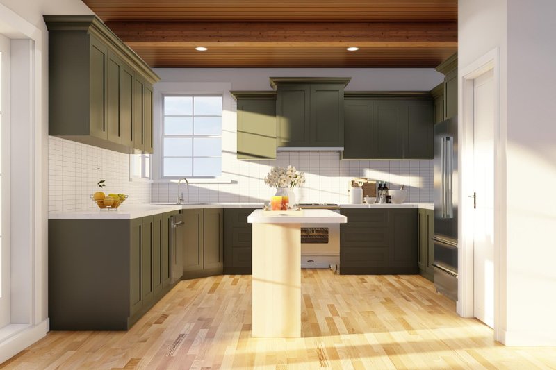 Architectural House Design - Interior - Kitchen for European House Plan #17-2483 - 3 bed, 2 bath