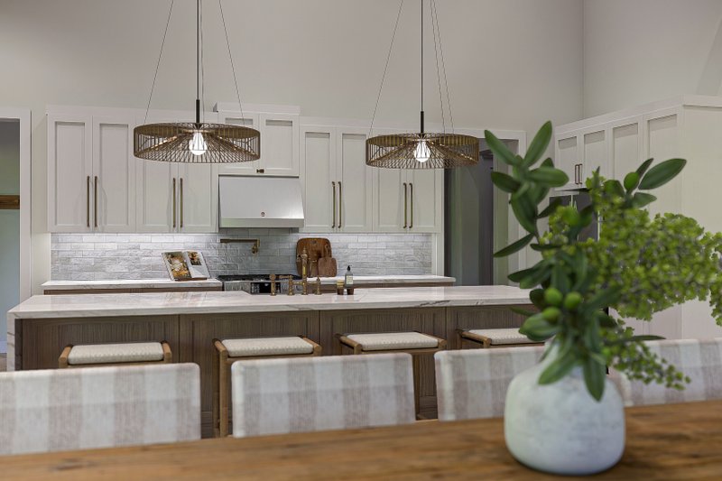 House Blueprint - Interior - Dining Room 2 for Barndominium House Plan #455-582 - 4 bed, 3 bath