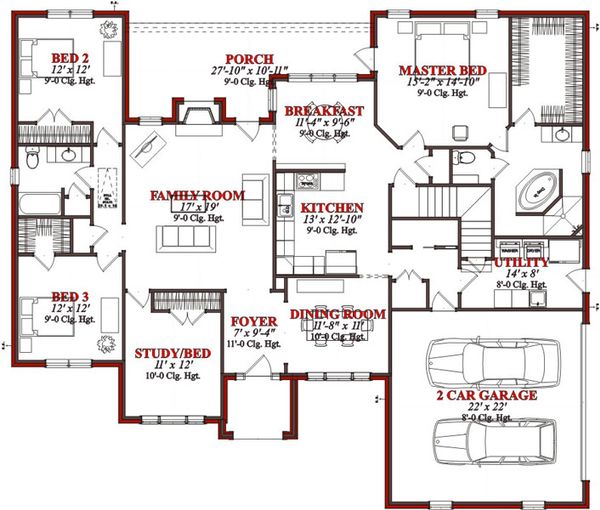 Traditional Floor Plan - Main Floor Plan #63-201