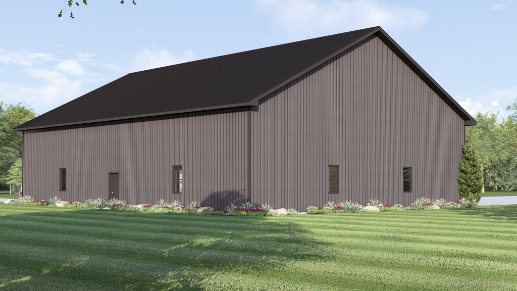 Exterior - Rear Elevation for Barndominium House Plan #1064-462, 1 bath