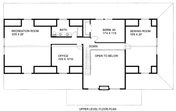 Cabin Floor Plan - Upper Floor Plan #117-758