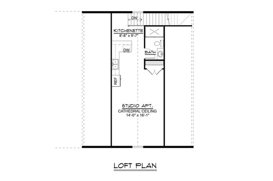 Floor Plan - Upper Floor for Country House Plan #1064-308 - 1 bed, 1 bath
