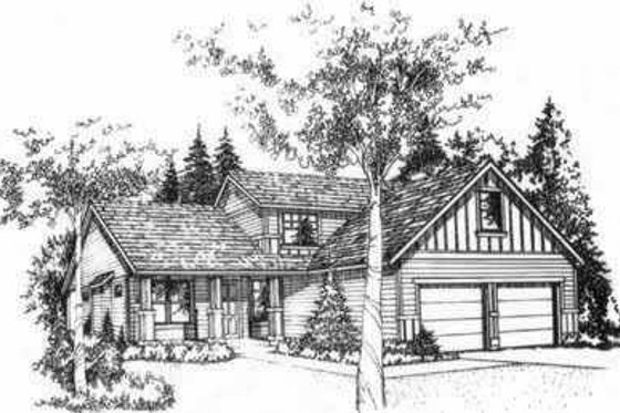 Exterior - Front Elevation for Traditional House Plan #78-211 - 2 bed, 2.5 bath