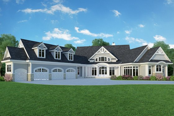 Exterior - Front Elevation 3 for Ranch House Plan #929-655 - 3 bed, 2.5 bath