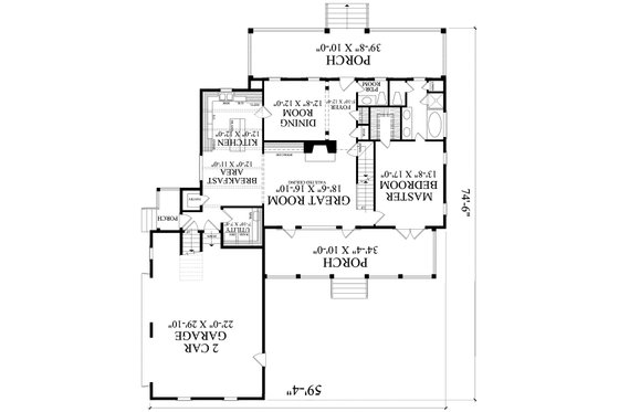 Floor Plan - Main Floor for Cottage House Plan #137-386 - 3 bed, 2.5 bath