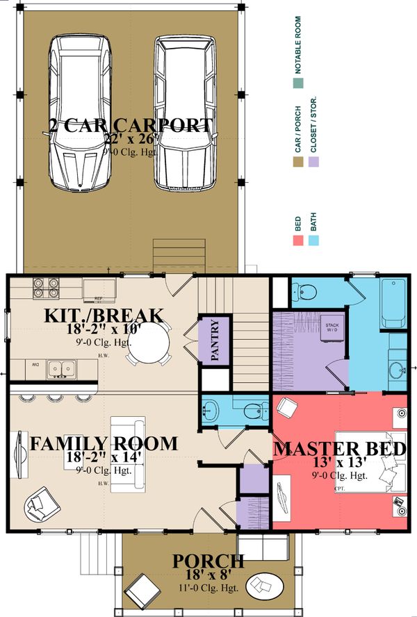 Classical Floor Plan - Main Floor Plan #63-401