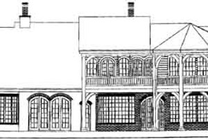 Exterior - Rear Elevation for European House Plan #115-191 - 3 bed, 4.5 bath