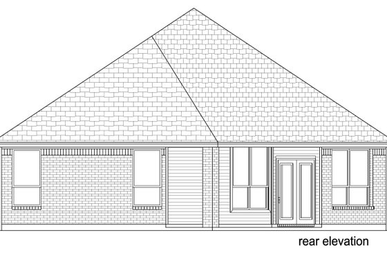 Exterior - Rear Elevation for Traditional House Plan #84-577 - 2 bed, 2 bath