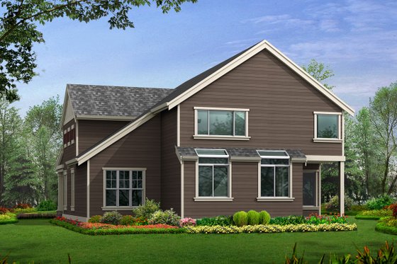 Exterior - Rear Elevation for Traditional House Plan #132-127 - 3 bed, 2.5 bath