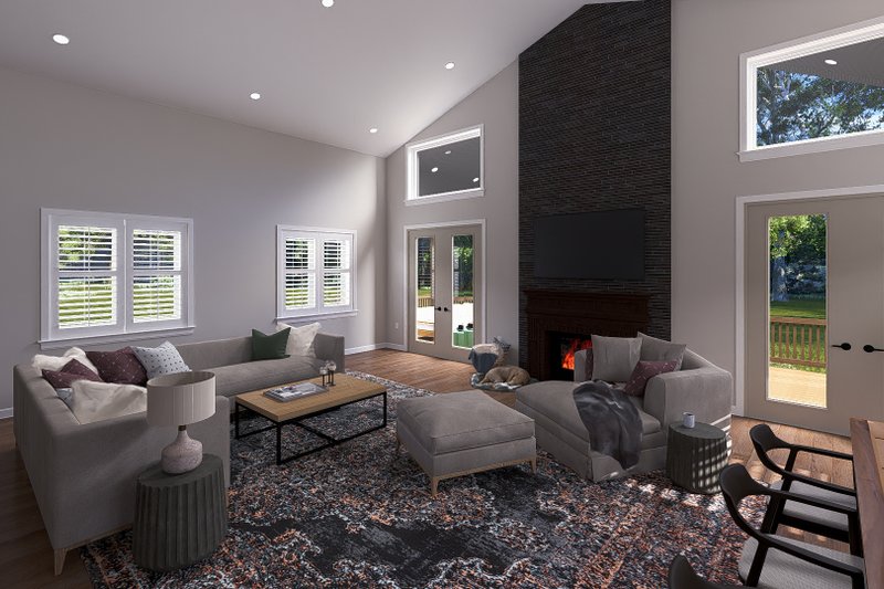 Dream House Plan - Interior - Family Room for Cabin House Plan #1060-355 - 2 bed, 2 bath